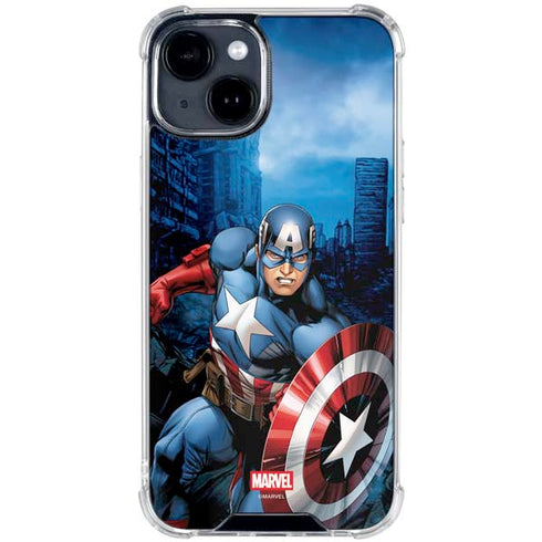 Marvel Captain America Portrait iPhone 15 Clear Case